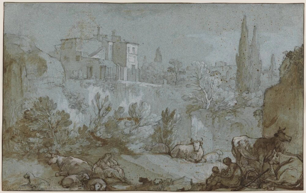 Paesaggio italiano con pastori e animali - Nationalmuseum Stockholm
